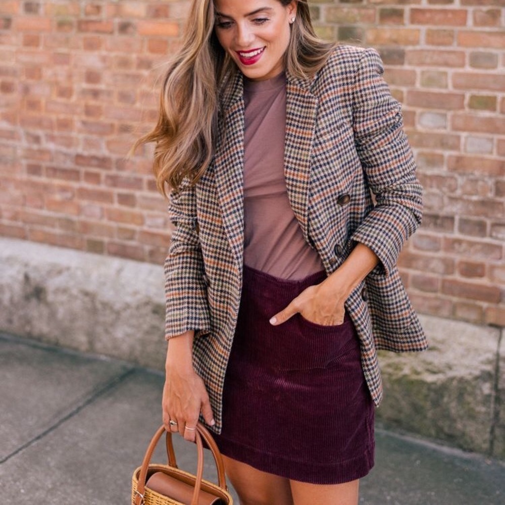 Zara never worn corduroy skirt in color: eggplant